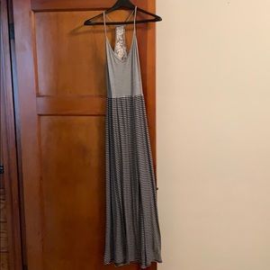 Black & White Striped Maxi Dress